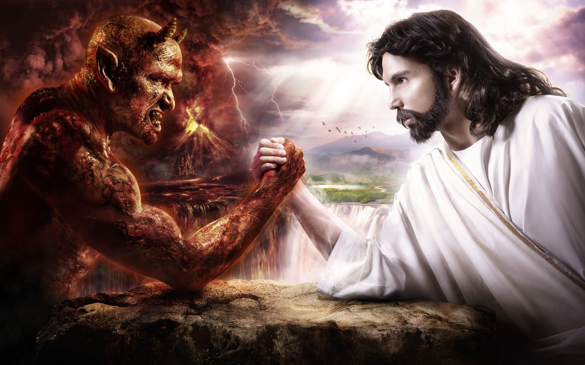 иисус борьба дьявол