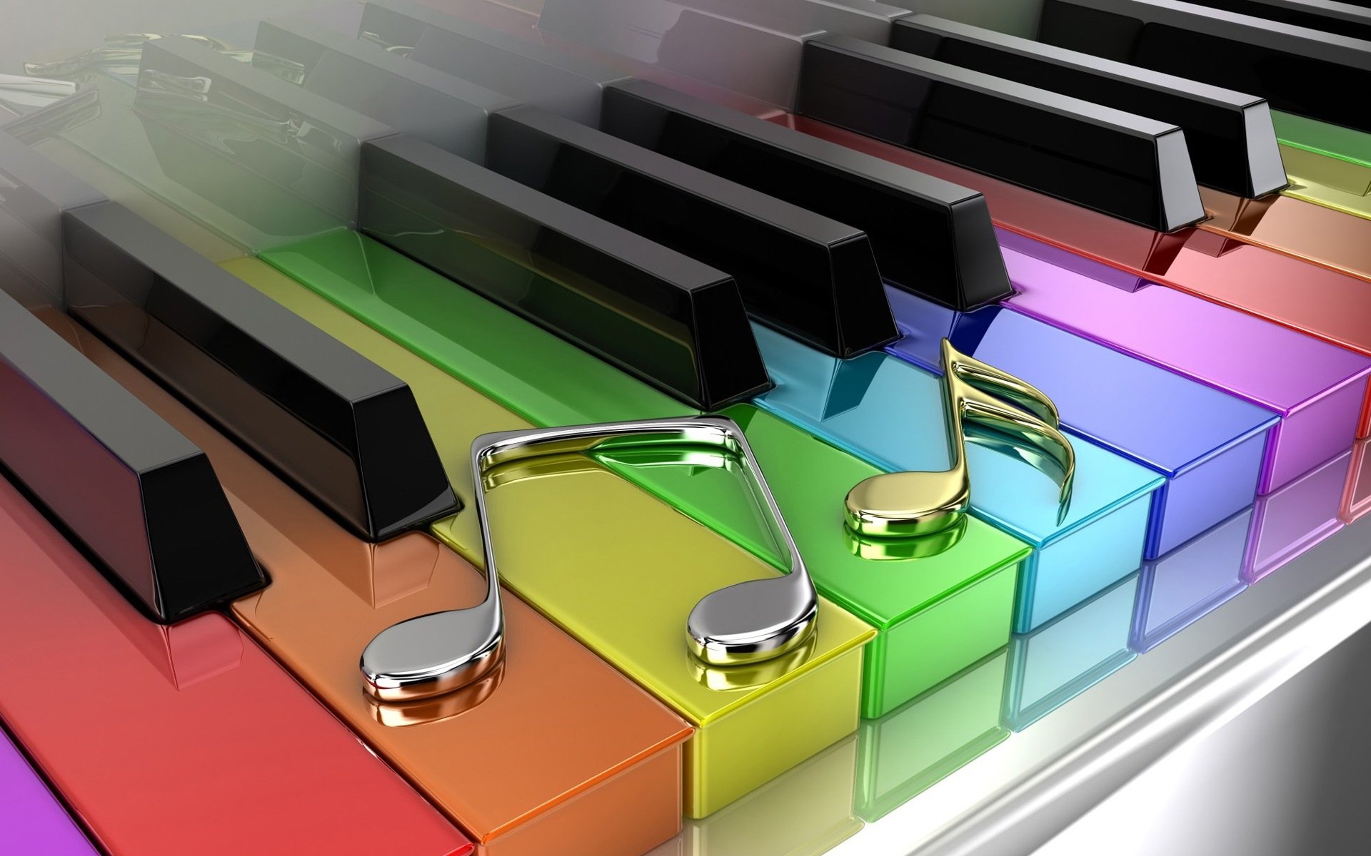 пианино клавиши цветные ноты