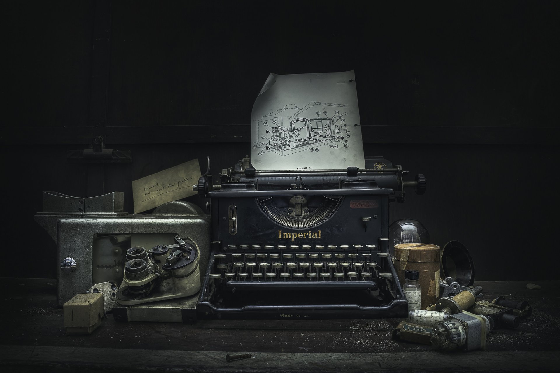 typewriter abandoned lost
