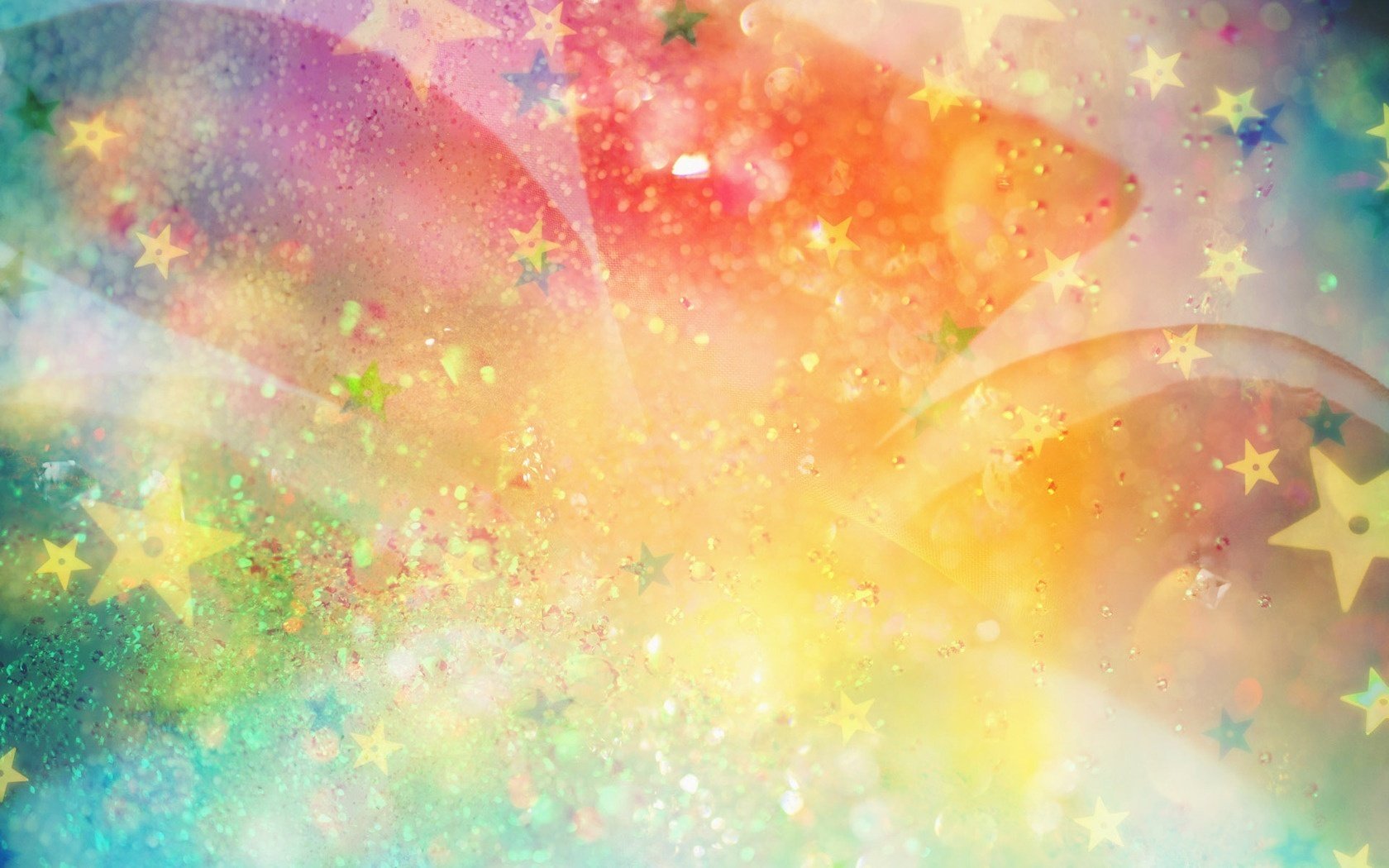 resplandor multicolor estrellas pétalos algo