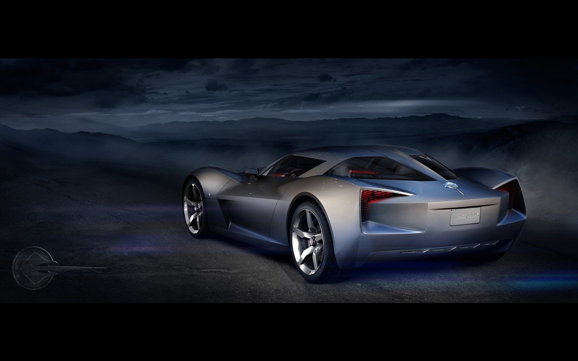 anniversary corvette stingray concept obscurité voitures de sport transport auto véhicules à moteur nuit argent