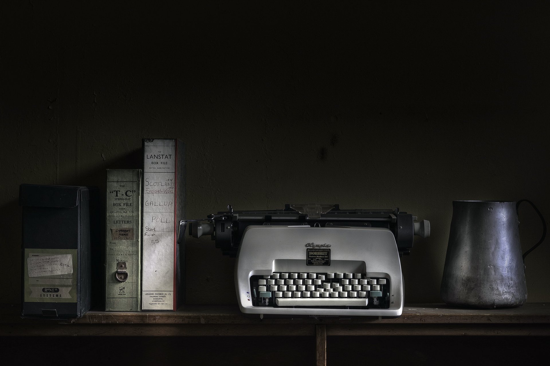 typewriter abandoned lost