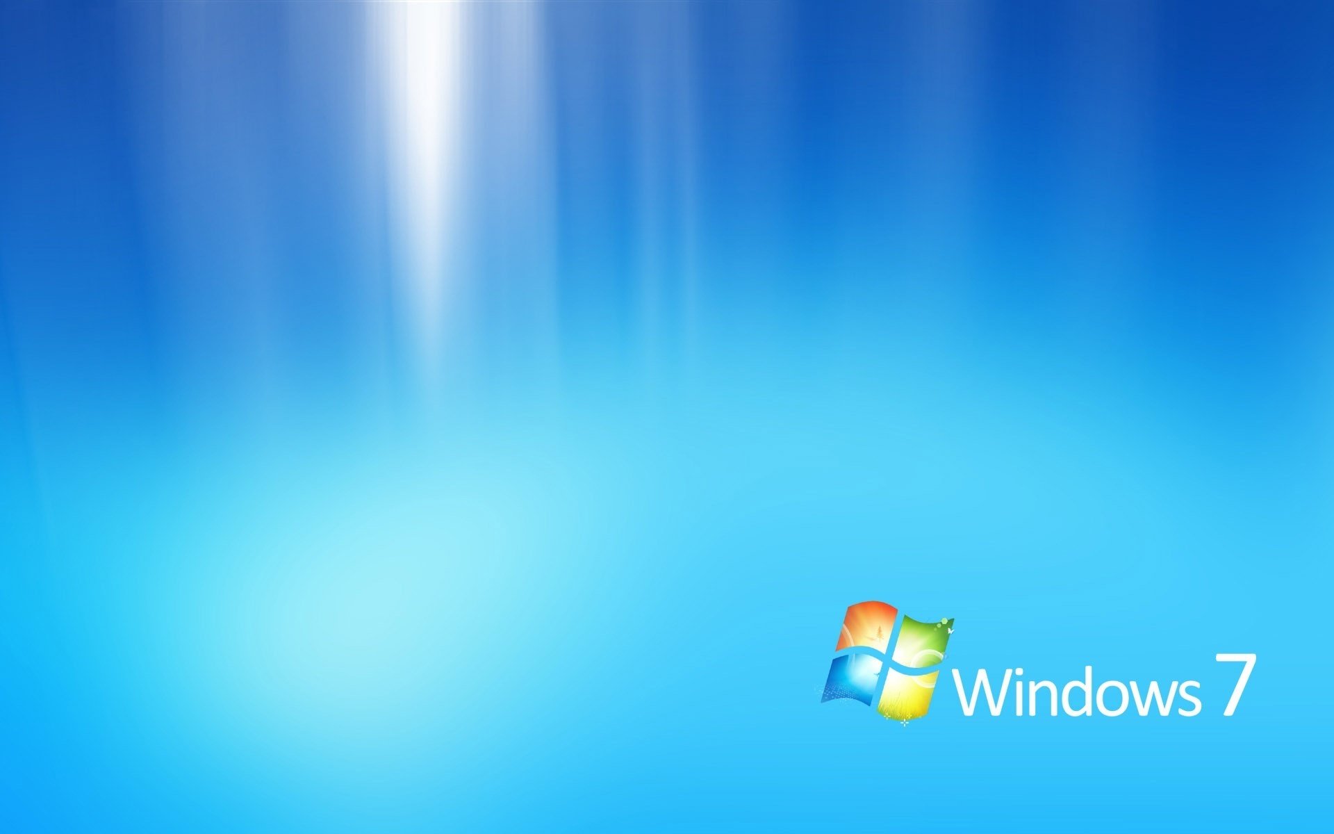 niebieskie tło microsoft windows 7 emblematy loga