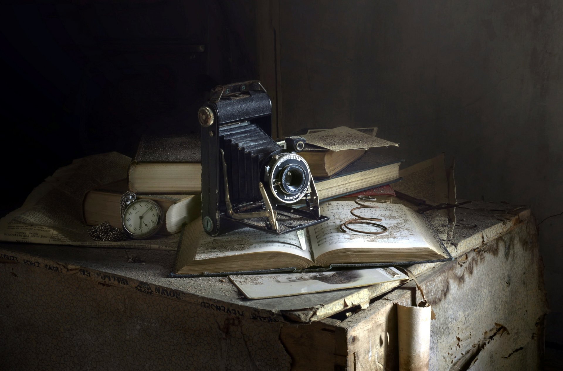 the camera book background