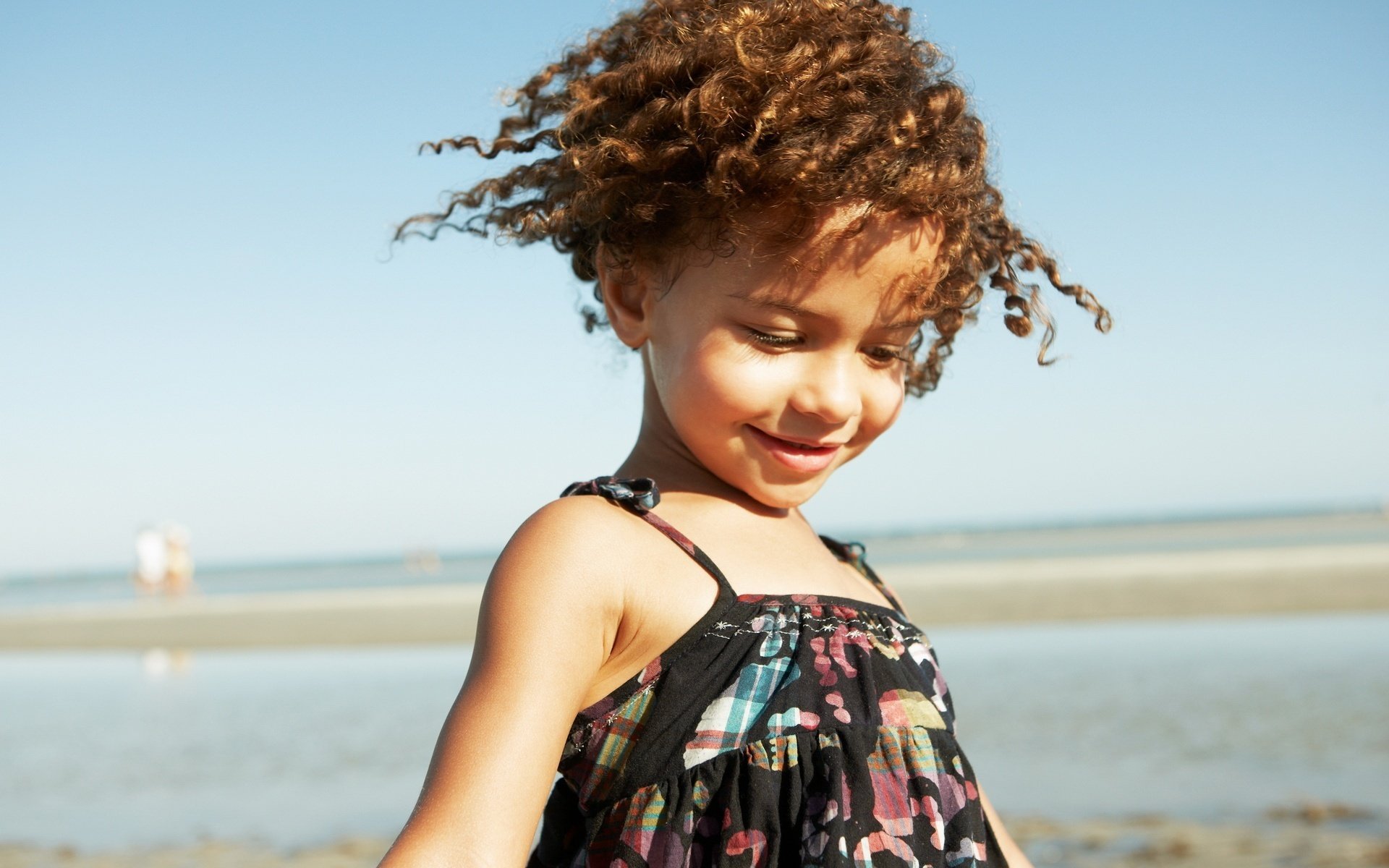 curly girl a nice smile snub nose portrait face smile