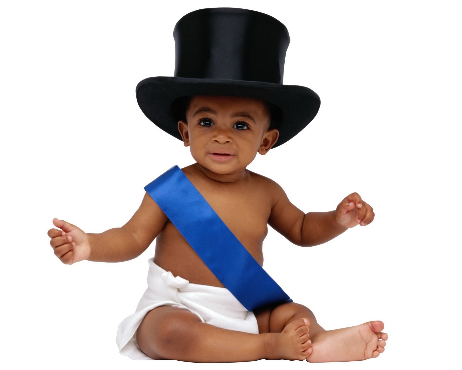 diplômé enfant visage surpris regard chapeau ruban noir mulâtre nègre couche bébé miette yeux visage portrait