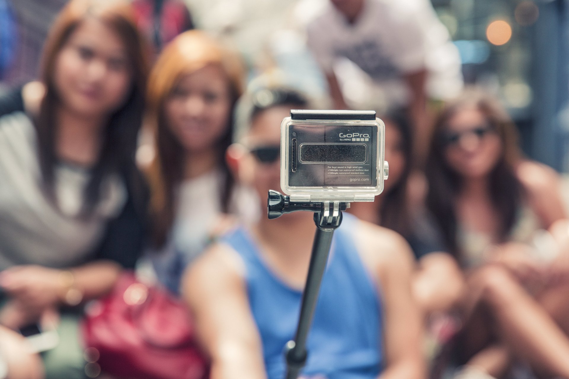 gopro caméra monopode selfie tir personnes