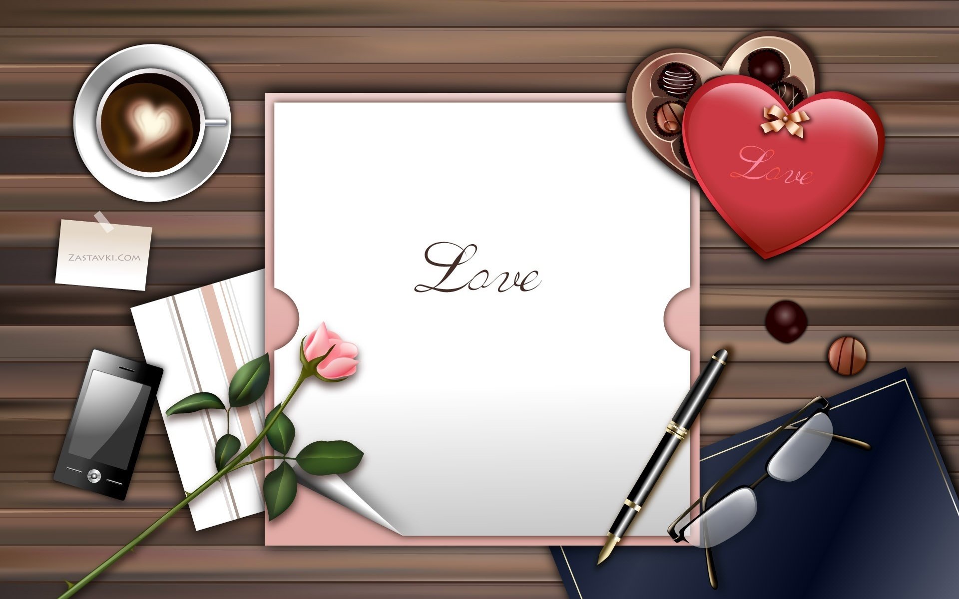 et lover letter coffee candy figure love foam heart box handle glasses the word rose flower phone note table sheet men women
