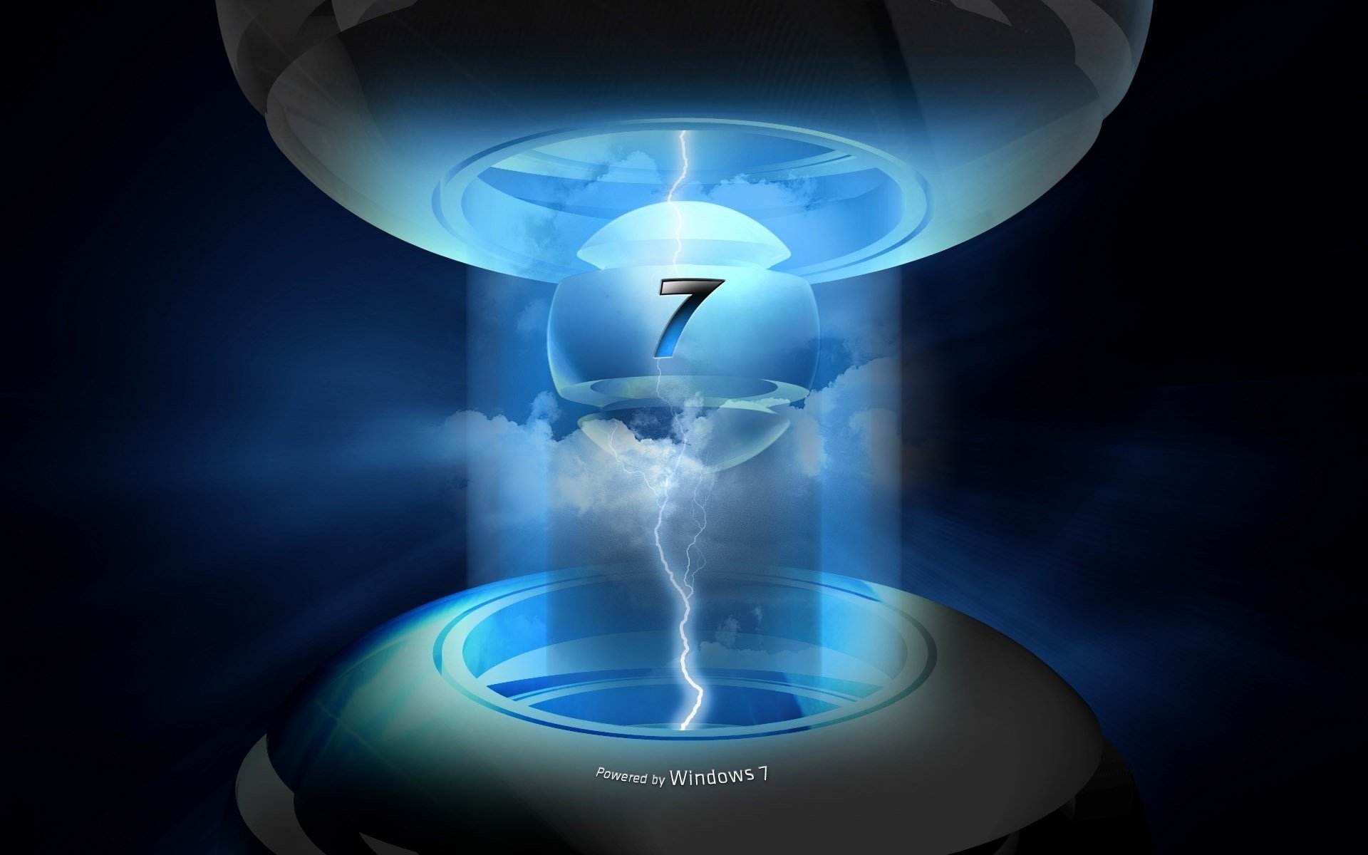 planet blitz strahlen sieben embleme kugel symbol logo gewitter blitz technik schwarzer hintergrund himmel wolken
