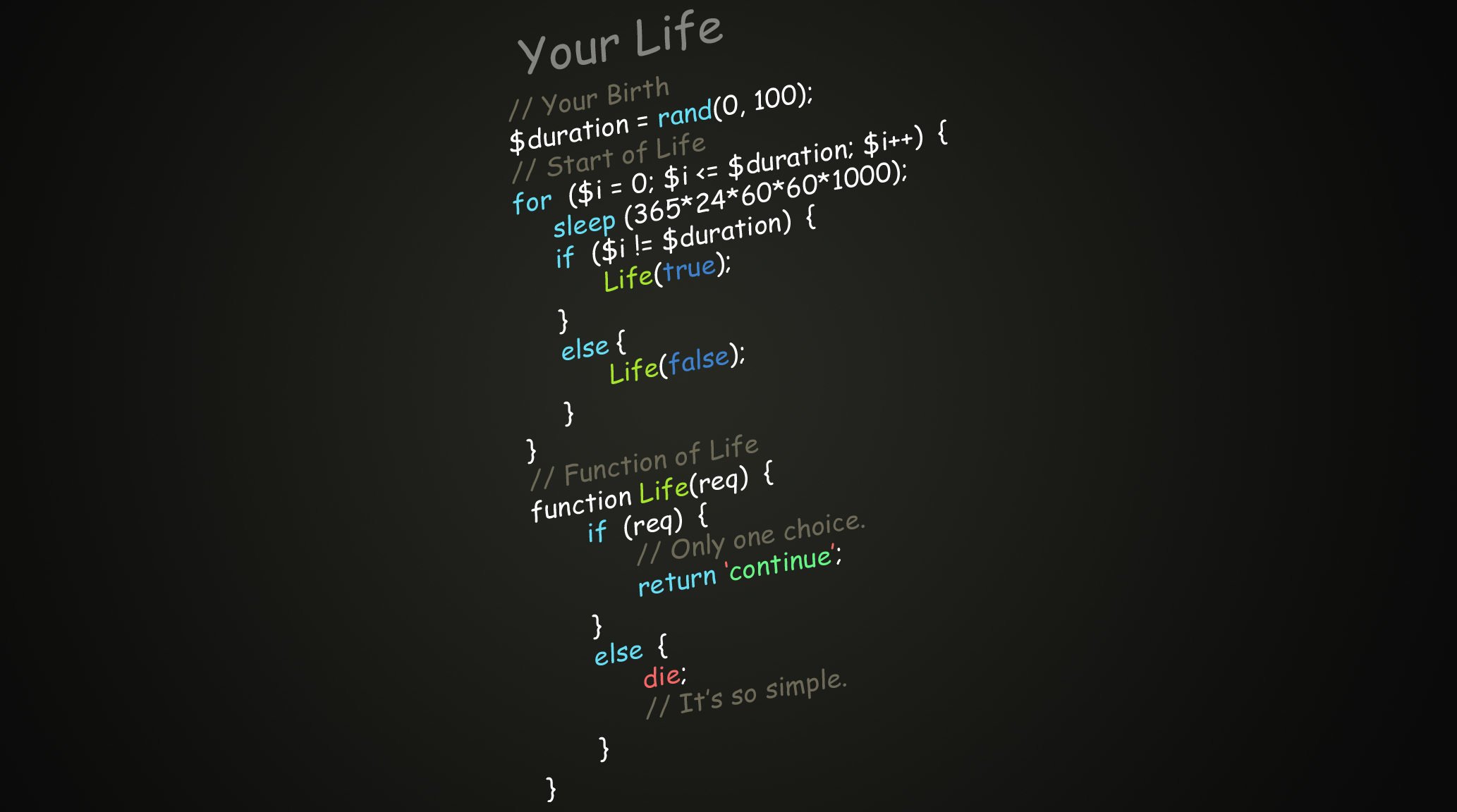 programmation fonction de vie script