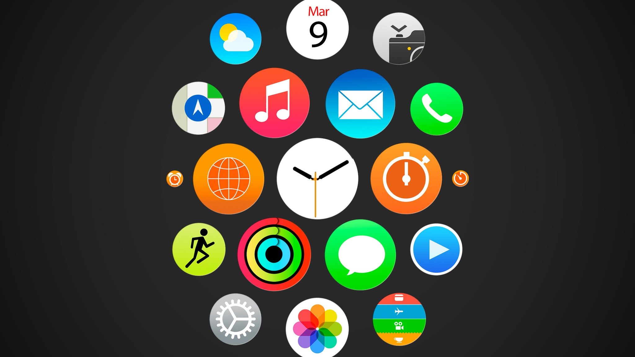 orologio apple orologio apple menu colore icone