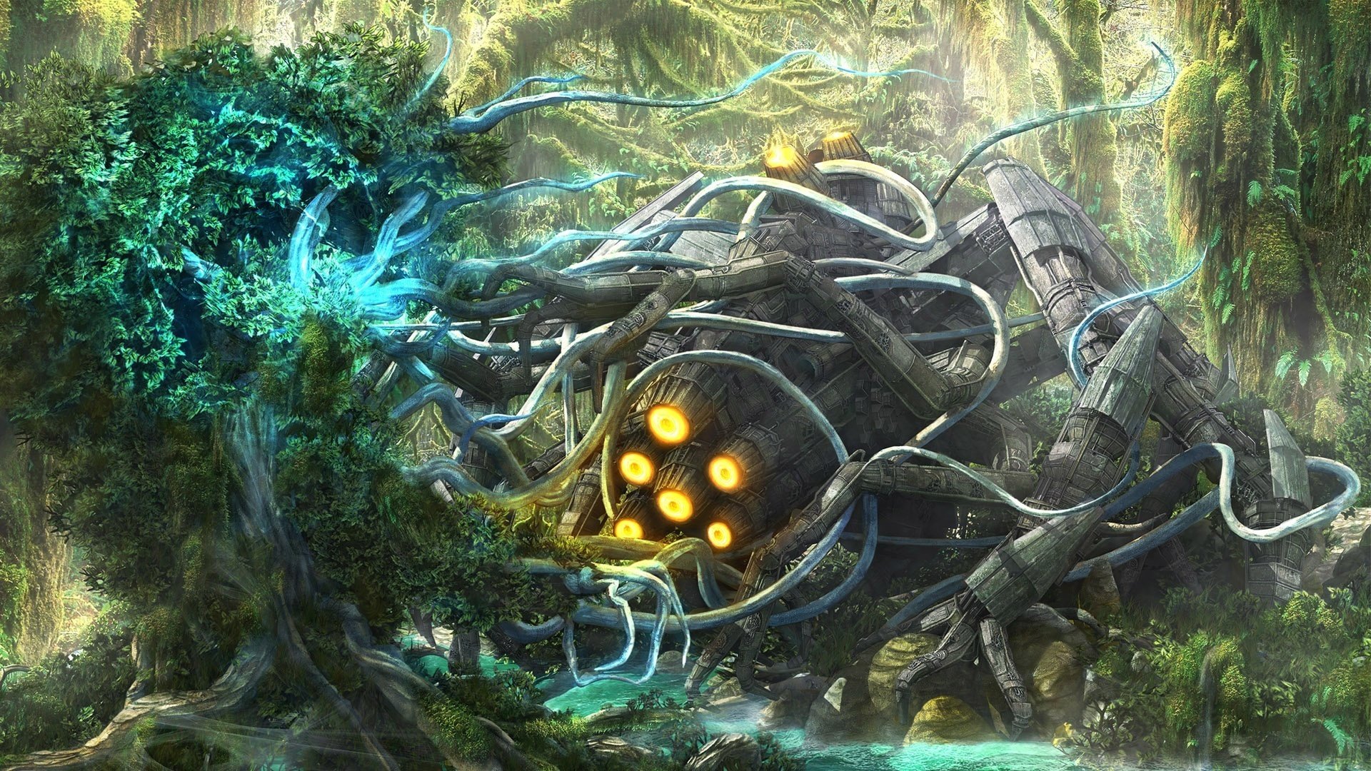 wild forest vines robot