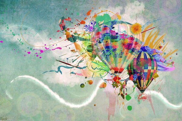 Abstracción de color con globos