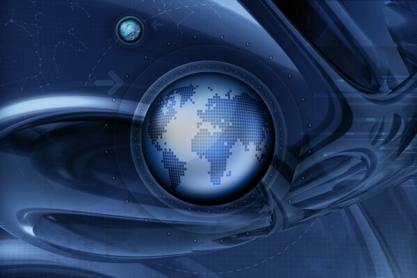 Cosmic abstraction. the planet in the eyepiece