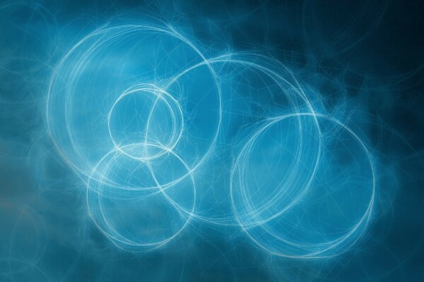 Circular minimalism in blue smoke