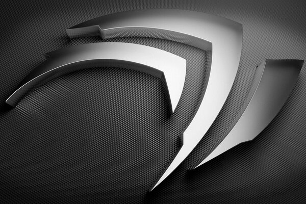 Logo nvidio logo argento su sfondo nero