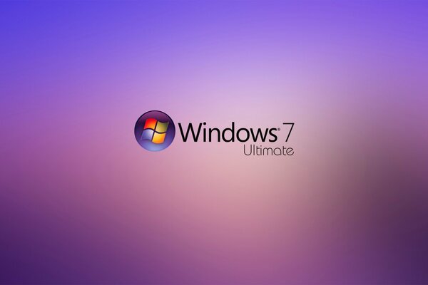 Windows 7 lettering on a pink-purple background
