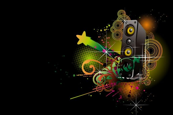 Fantasy graphic composition on the theme of music