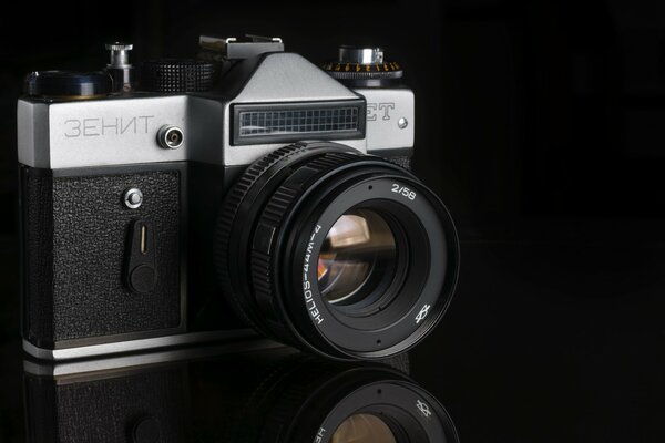 Detailed photo of an old Zenit camera