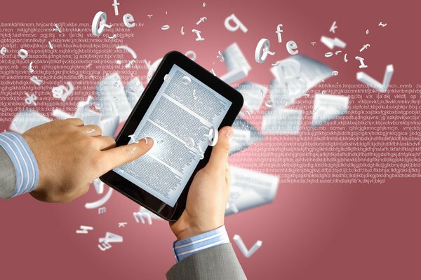 E-book-tablet su bellissimo sfondo rosa