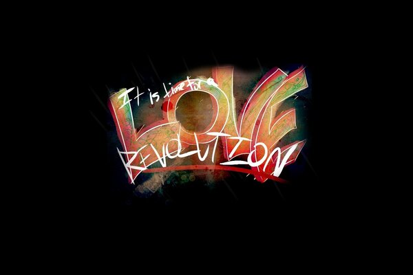 Sensual drawing about love on a black background