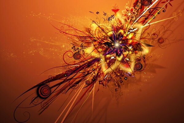 Hermoso patrón en color naranja