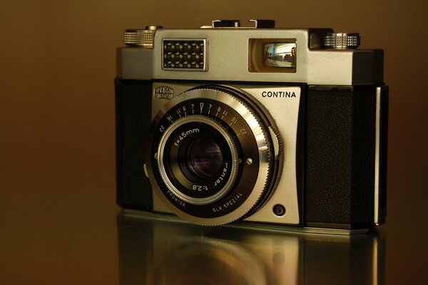 Vintage camera on a dark background