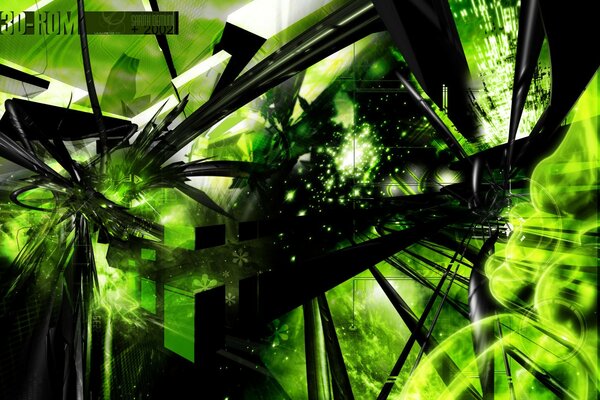 Imagen de diferentes líneas en verde