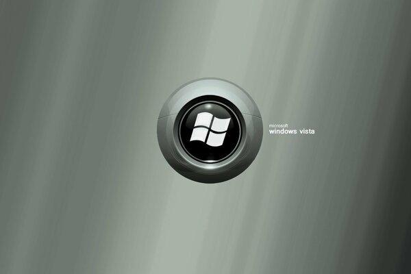 Botón de windows sobre fondo de acero