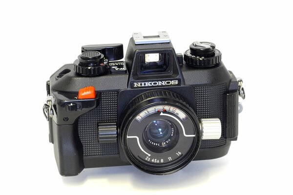 Vintage camera on a white background