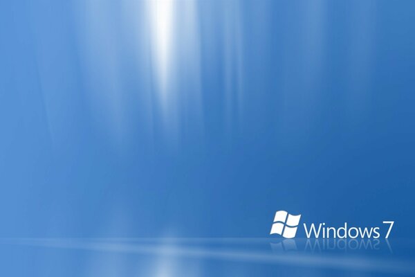 Logo minimaliste de microsoft windows 7 sur fond bleu