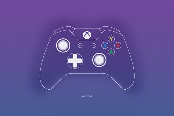 A painted console console on a violet background