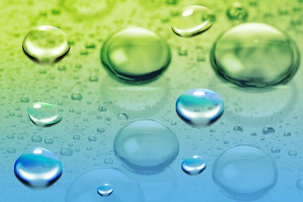 Gotas de agua limpias en la superficie