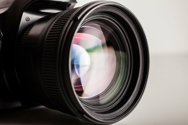 SLR camera lens close-up