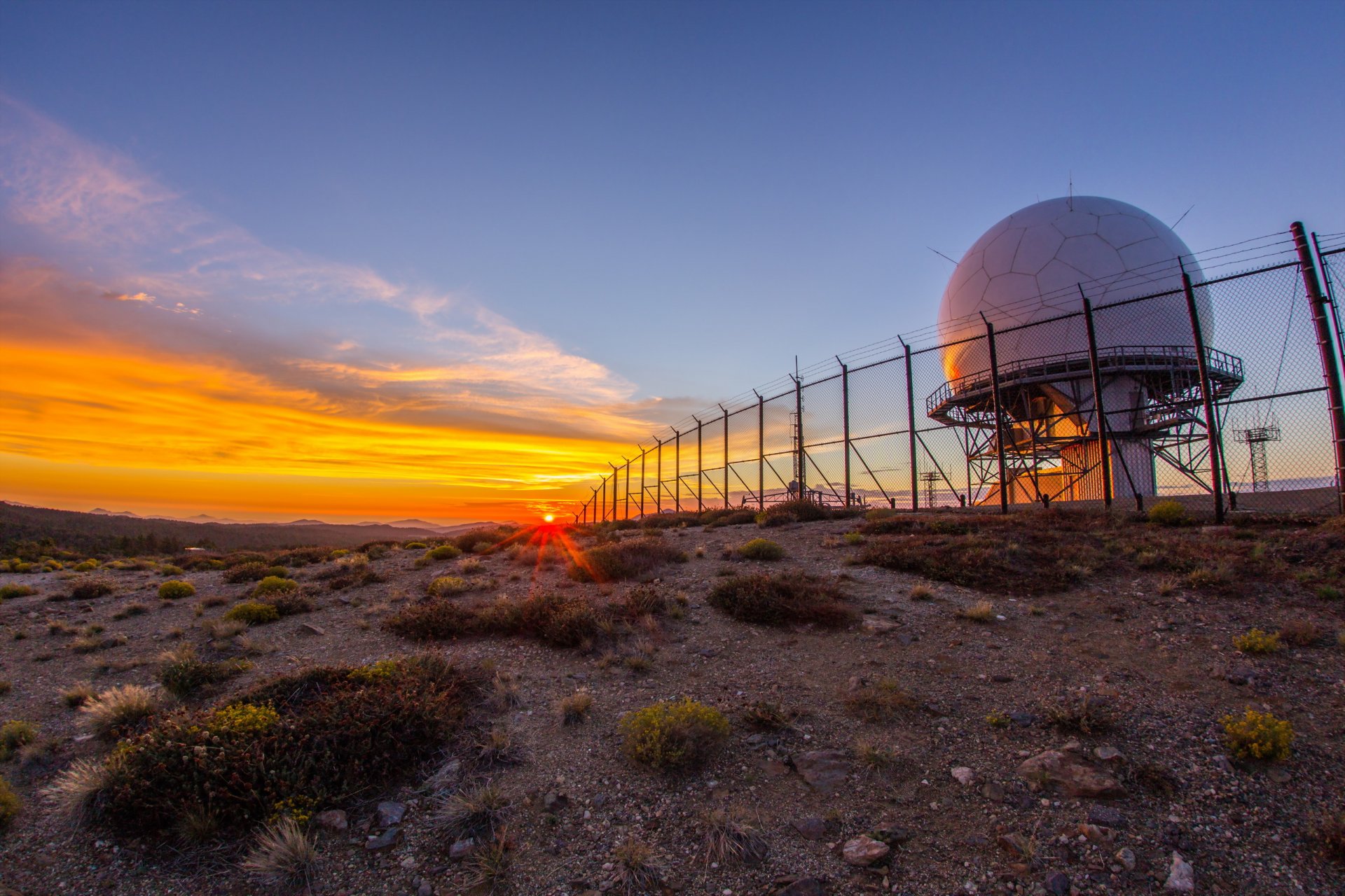 radar sonnenuntergang landschaft