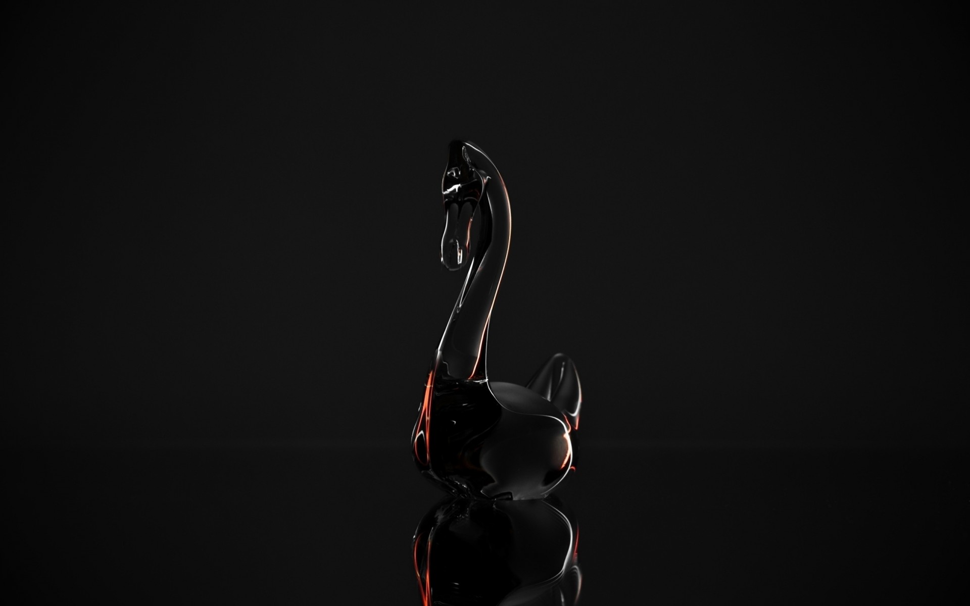 crystal glass swan