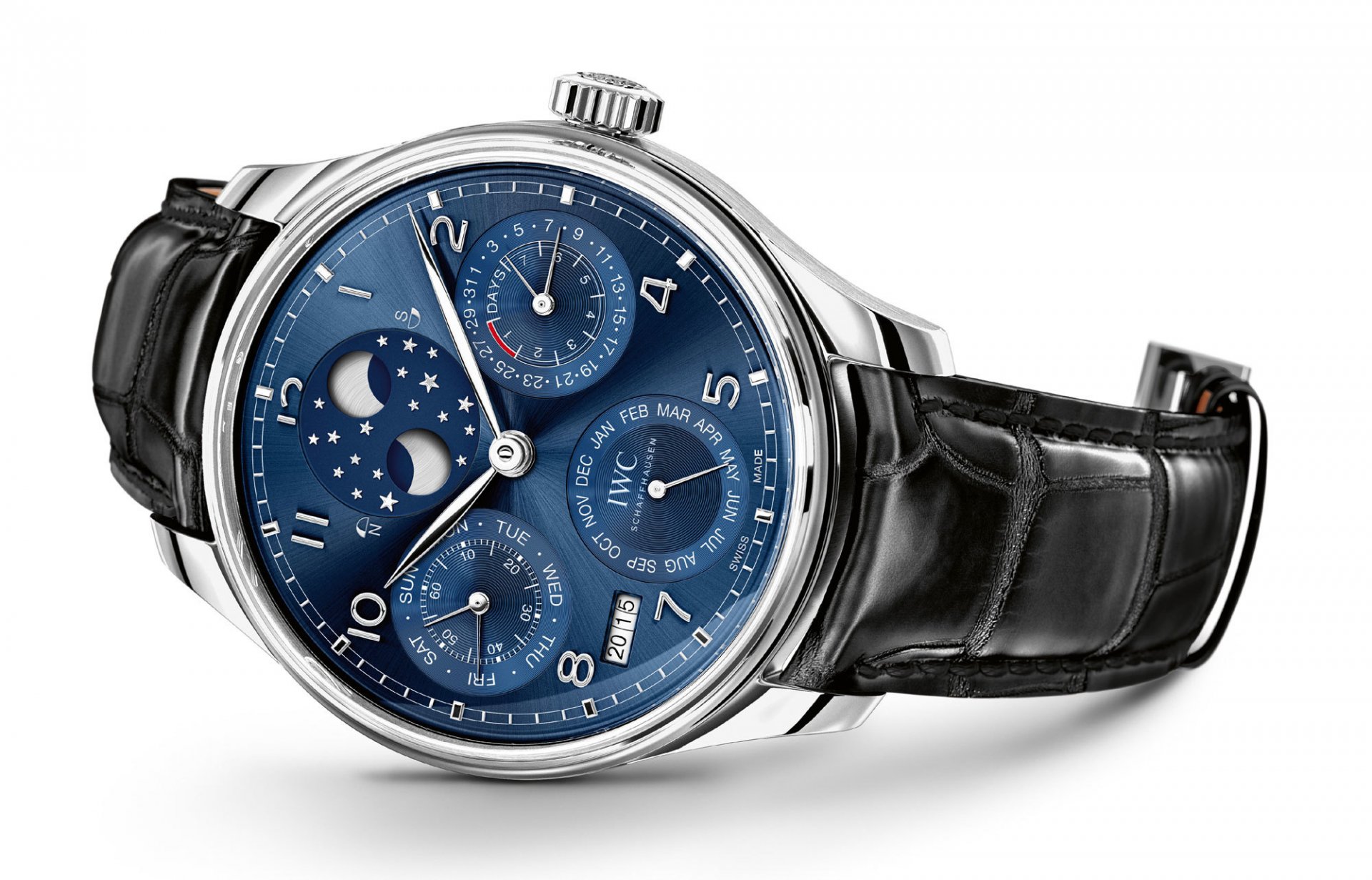 iwc portuguese perpetual calendar watch blue