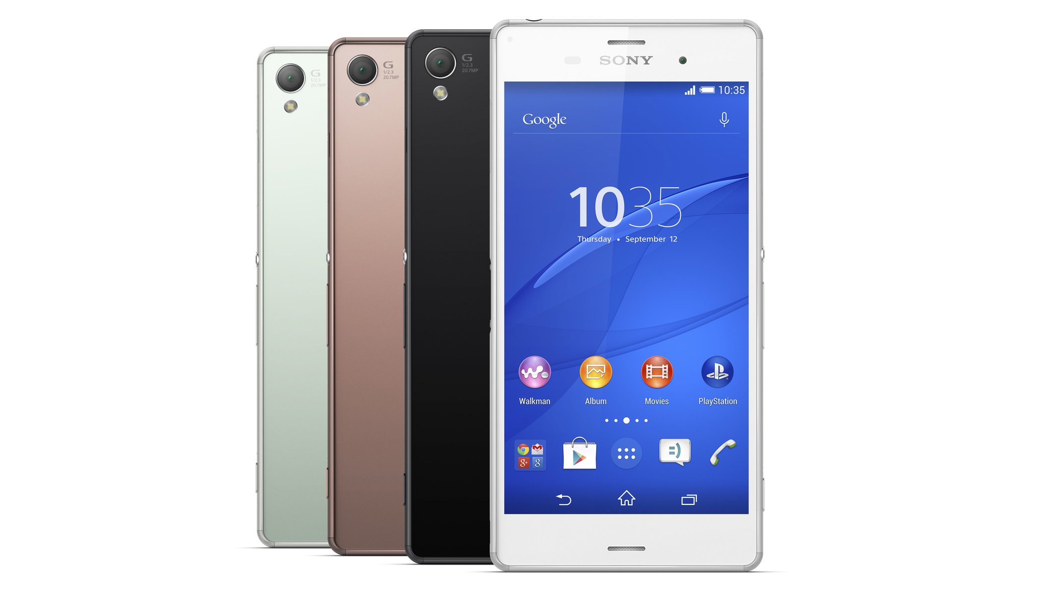 ony sony xperia xperia z3 sony xperia z3 android smartphone salut-technologie noir cuivre vert blanc couleurs panneau arrière sony cuivre écran mobile