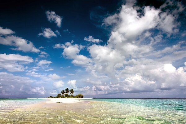 An uninhabited island in the middle of the ocean