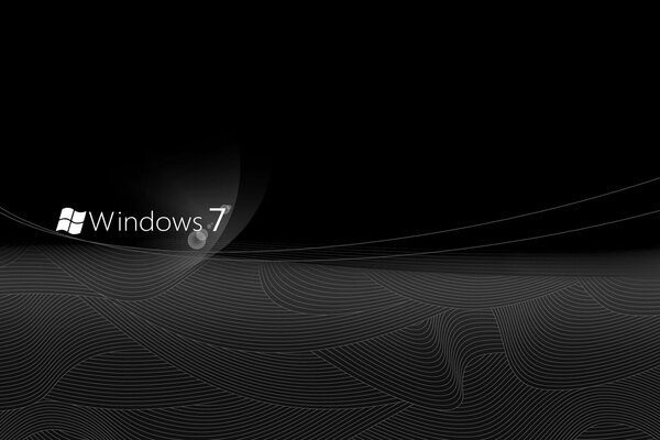 Windows 7 logo on a black and white background