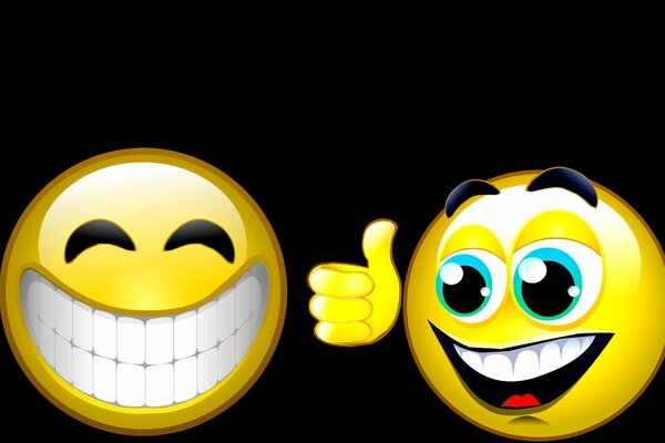 Zwei positive lächelnde Smileys