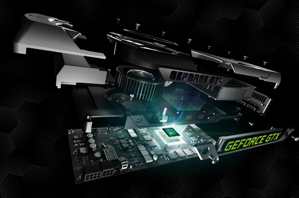 Geforce 780 видеокарта фотообои на черном фоне