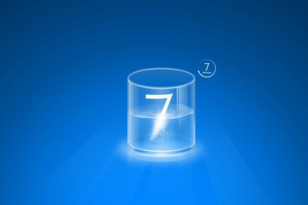 The Windows Seven logo on a blue background