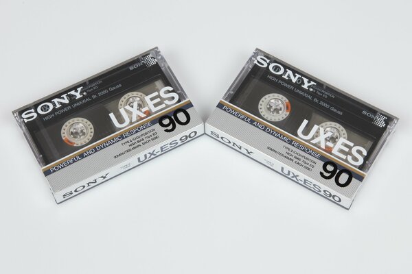 Two Sony audio cassettes. music, cassettes