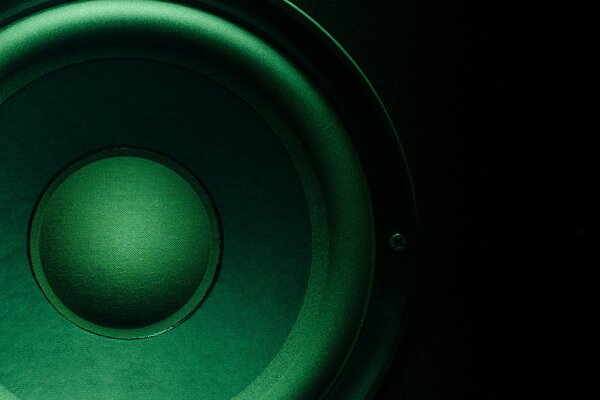 Green speaker. Stereo sound. Color music