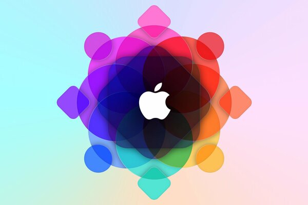 Logo avec pomme dans des couleurs