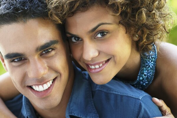 Smiling couple in nature