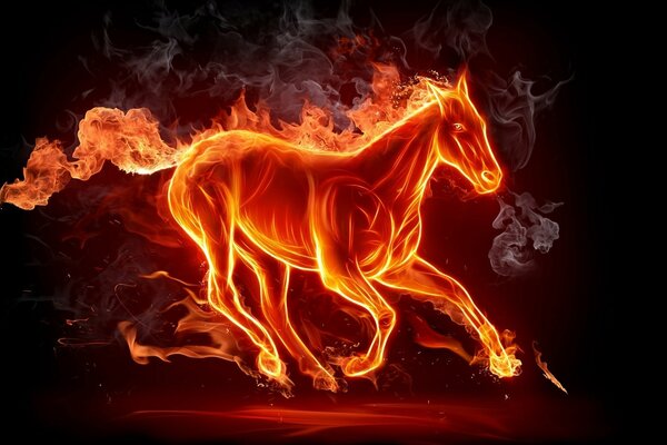Imagen creativa caballo de fuego