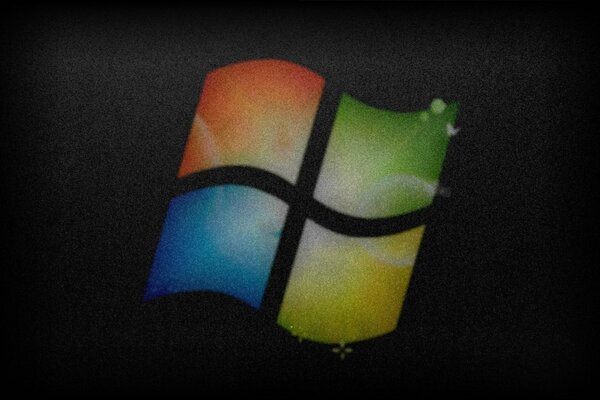 Schwaches Windows-Logo auf dunklem Hintergrund