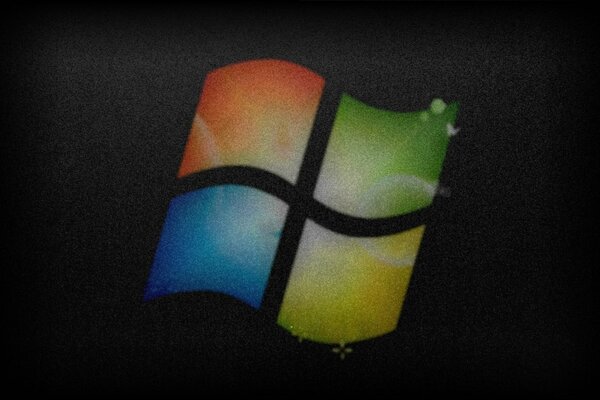 Logo tenue di Windows su sfondo scuro